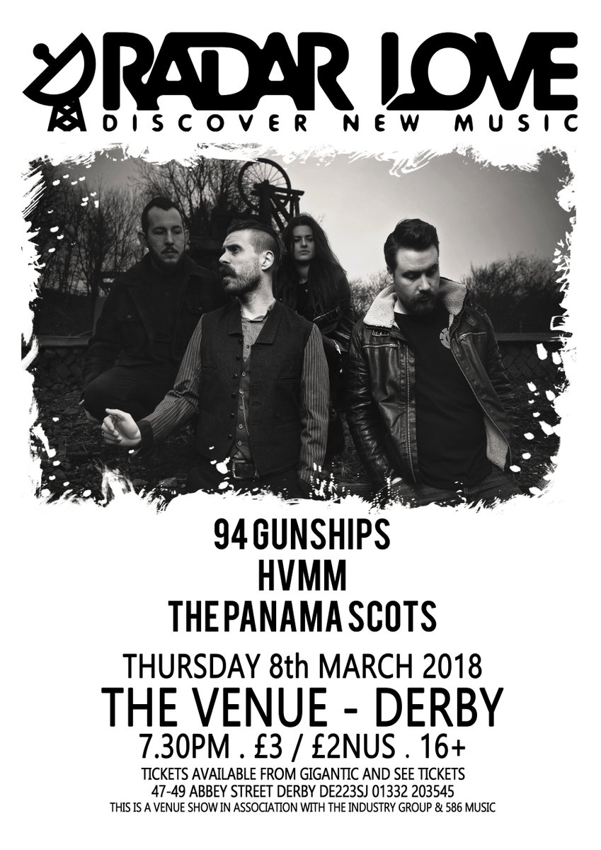 this Thursday at <a href="/TheVenueDerby/">The Venue - Derby</a>, our showcase includes <a href="/94Gunships/">94 Gunships</a>, <a href="/wearehvmm/">HVMM</a> &amp; <a href="/PanamaScots/">The Panama Scots</a> 

£3 tickets - goo.gl/KtbRiq