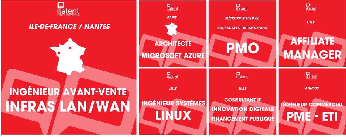 italent's tweet photo. Tous beaux tous chauds, voici nos poste de la semaine !  😃
Pour postuler ➡️ https://t.co/KtkmZr6ASg https://t.co/jBzuXJRjRo