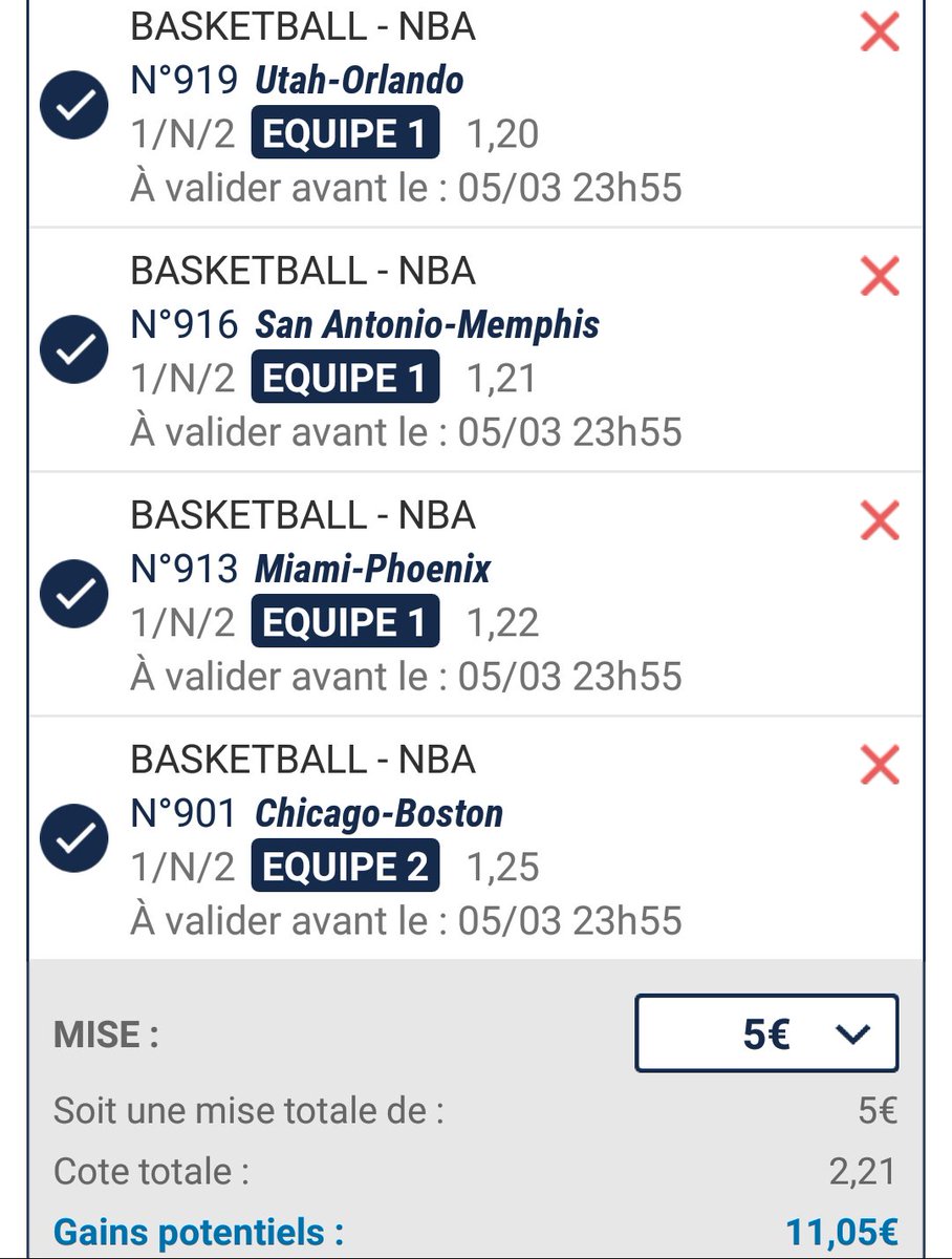 BetInPublic's tweet photo. Premier combiné NBA safe #RT
#Teamparieur #NBA https://t.co/T0WSTtJeKS