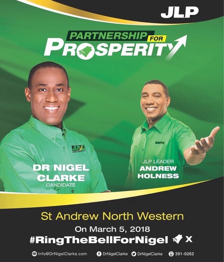 matthewsamuda's tweet photo. Today is the day, NW St Andrew itβs your day. Vote early for the best candidate to represent you #DrNigelClarke #RingTheBellForNigel https://t.co/zijZ6uwS2U