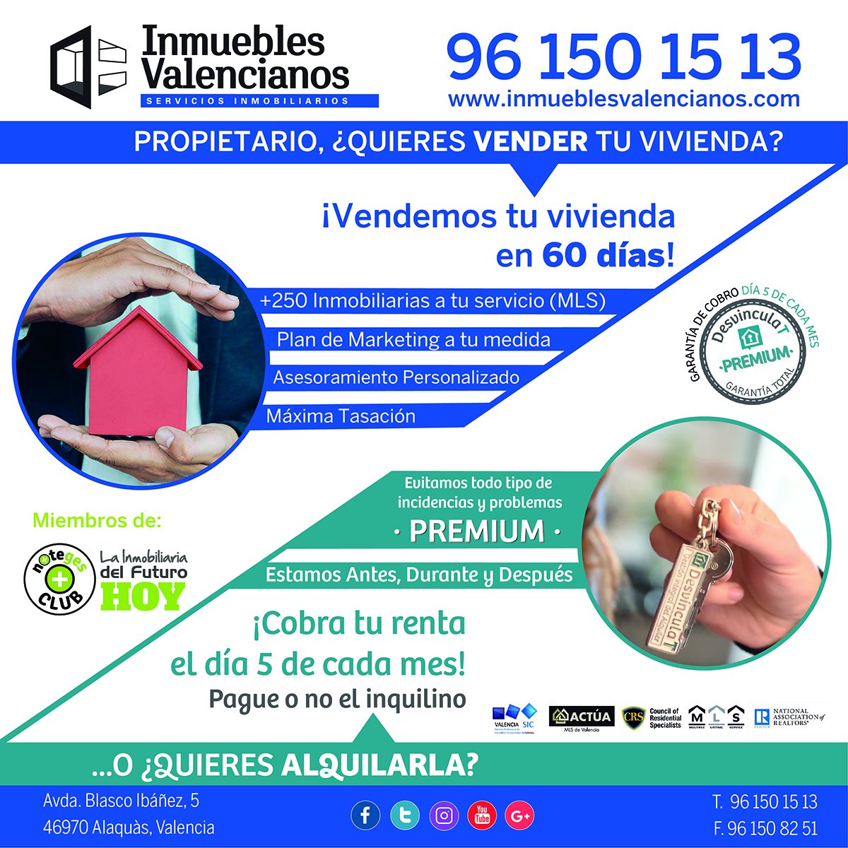 InmValencianos's tweet photo. ¿Vendes o Alquilas?
Sea lo que sea lo que hagas con tu propiedad, te ofrecemos las mejores garantías.

#InmueblesValencianos es la Inmobiliaria del Futuro, Hoy.

#inmobiliaria #venta #alquiler #Valencia https://t.co/aPTc3sUWRg