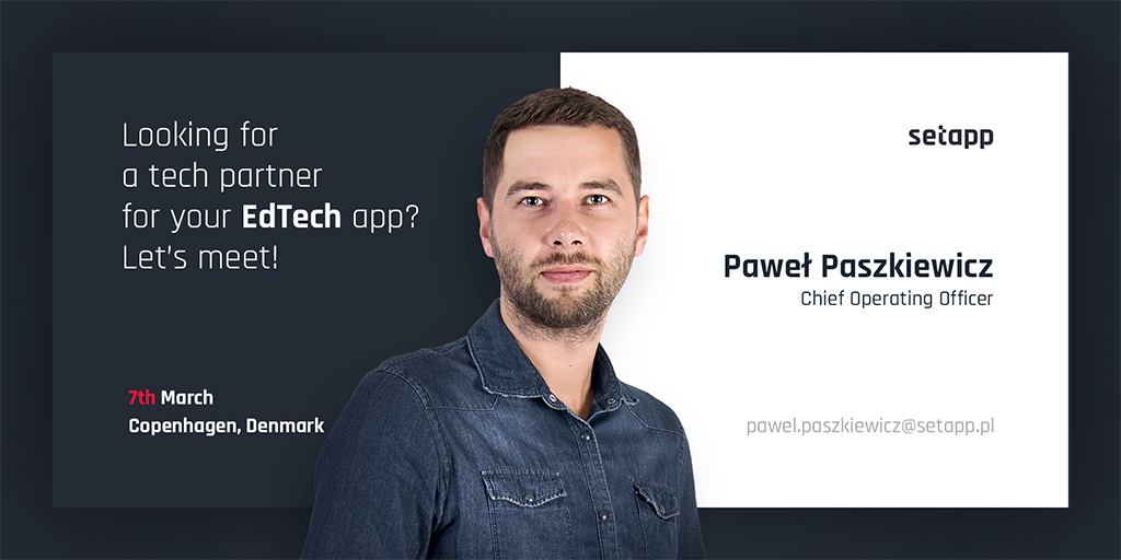 Ashmeet6Singh's tweet photo. Hey, #EdTechs in Copenhagen!
Meet @pawelsetapp , our COO, for a coffee/beer in #CPH :) If you're looking for tech partners for your #EdTech startup then email him now!
#EdTechDenmark #EdTechCPH https://t.co/ThGIQvpXDb