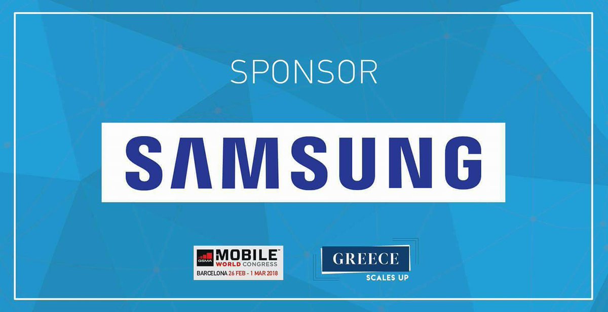 Μεγάλος χορηγός της ελληνικής αποστολής στο Mobile World Congress 2018 , η Samsung 
#GreeceMWC #MWC18 #Greecescalesup #Samsung