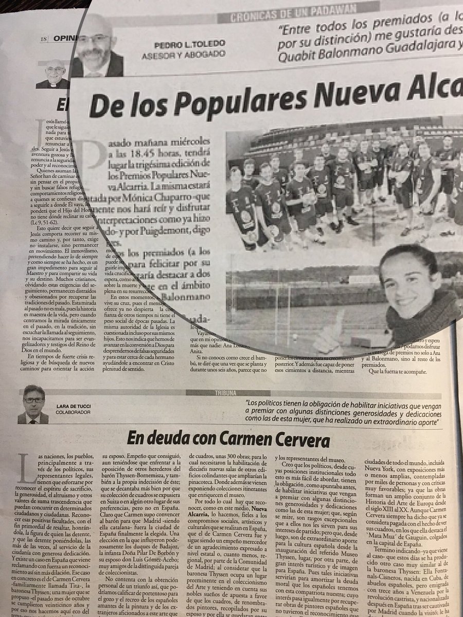 Hoy en <a href="/NuevaAlcarria/">Nueva Alcarria</a> “De los Populares de Nueva Alcarria” en #cronicasdeunpadawan <a href="/bmguadalajara/">SANICENTRO BM Guadalajara</a> <a href="/Analozcor/">Ana Lozano Coronel</a> <a href="/JavierCaadillas/">Javier Cañadillas</a>