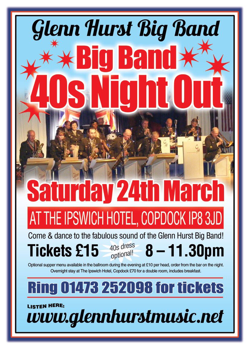 Now that the snow is gone and March is here don’t forget to book your tickets for our latest night of big band swing! #swingintospring #bigbandswing #bigbanddance call us for tickets! glennhurstmusic.net