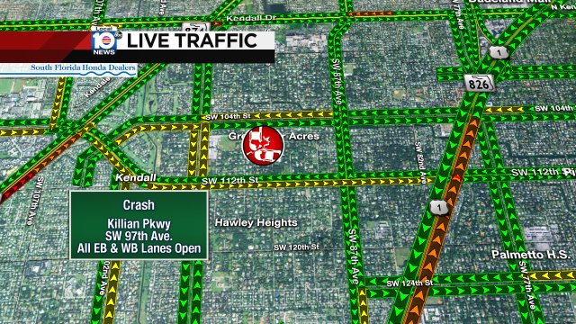 UPDATE: All EB & WB lanes along Killian Pkwy at SW 97th Ave. have reopened following a fatal crash. #TRAFFIC #MIAMI https://t.co/qffyuK94MG
