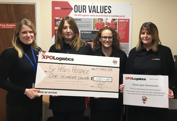 Caroline_Briz's tweet photo. Lovely to meet the team from @XPOLogistics #Bristol this morning. A fab £100 donation from the company to recognise their efforts supporting their local food bank! #doublesupport https://t.co/nffvwYkevy