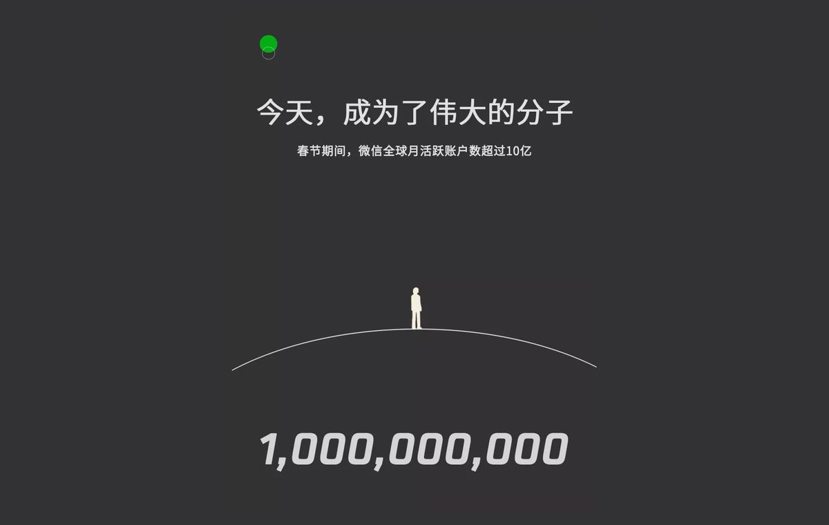 mbrennanchina's tweet image. &quot;#WeChat&apos;s monthly active users exceeded 1 BILLION for the first time over the past Chinese New Year holiday.&quot; Announced today by #Tencent CEO #PonyMa at a press conference in Beijing.