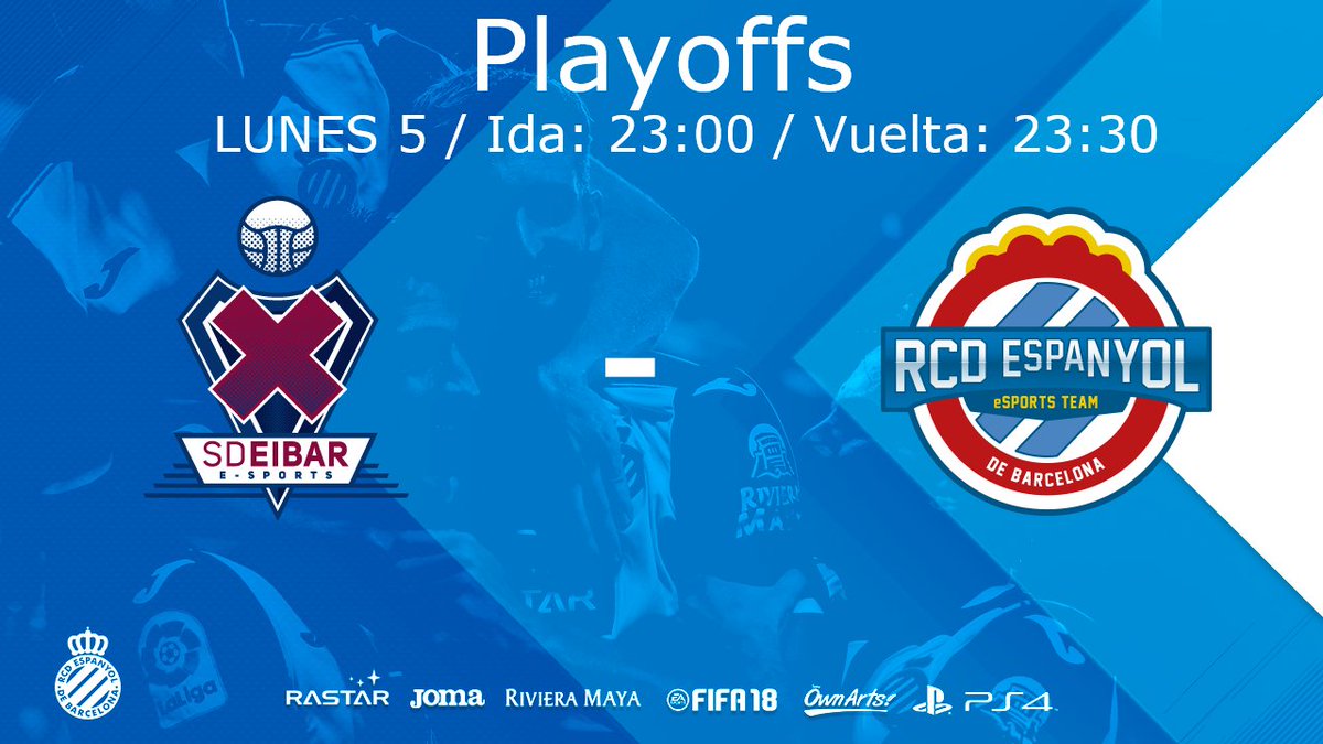 RCDeSports's tweet photo. 📢 #PlayoffVFO ⚽️🎮 de ascenso a 1ª. Cambio en el orden de los escenarios

⏱️ Ida: 23:00h | @RCDeSports vs @SDEibar_eSports
🏟️ #RCDE Stadium

⏱️ Vuelta: 23:30h | @SDEibar_eSports vs @RCDeSports
🏟️ Estadio Mpal Ipurua

📽️ https://t.co/hI1xC1a3ve
#eSports #VFO #FIFA18 https://t.co/gfFnpojwLl