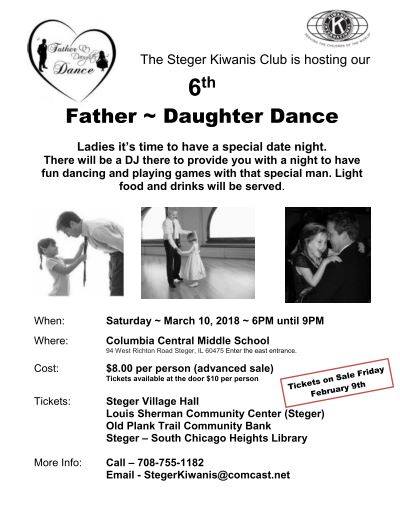 March 10 - The Annual Father-Daughter Dance!  #steger #fatherdaughterdance