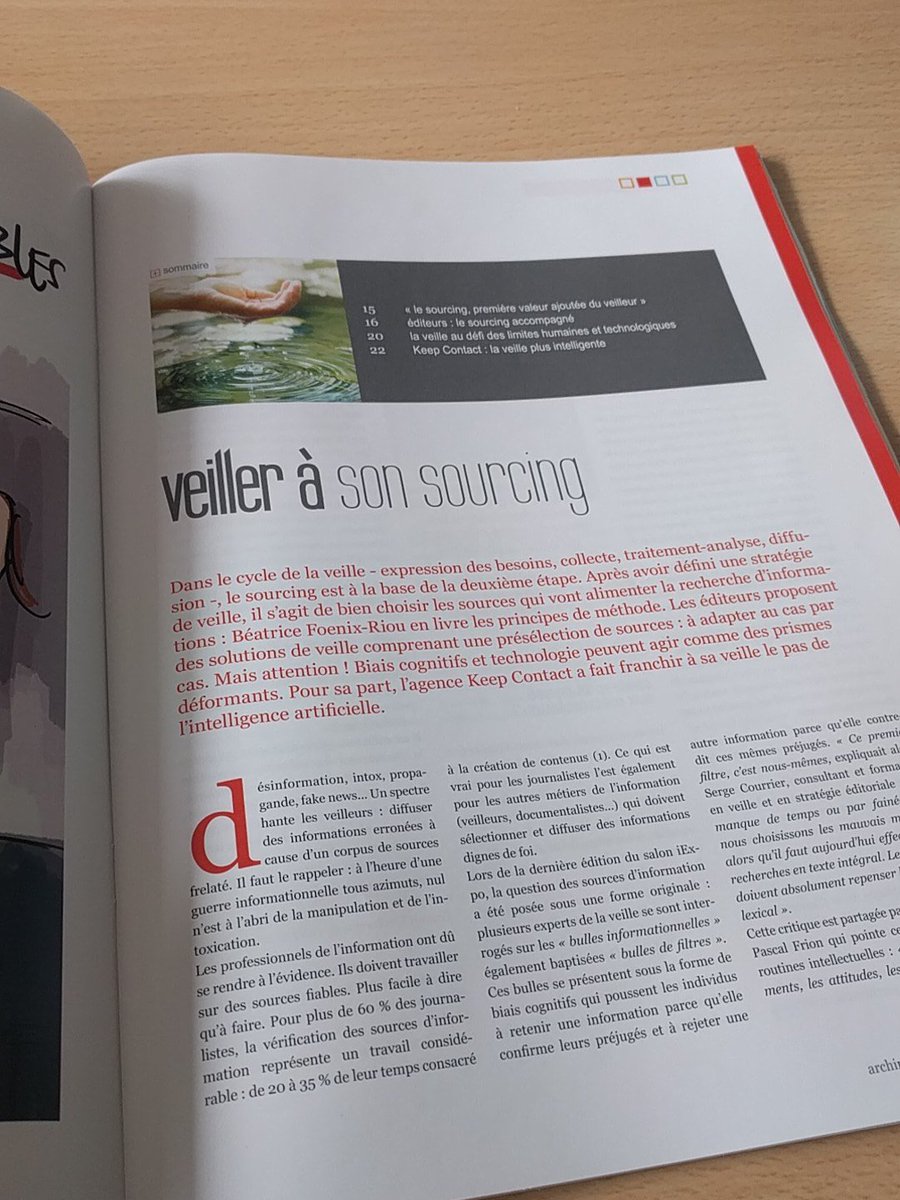 amarois's tweet photo. L'Archimag de février (n°311) propose un dossier sur le #sourcing de la #veille :-).
De quoi discuter avec les doctorants #isidoct et EnsCh #Lyon2 des prochains ateliers !
#lecturepro
#cycledeveille
#outils https://t.co/1igYbUOGZV