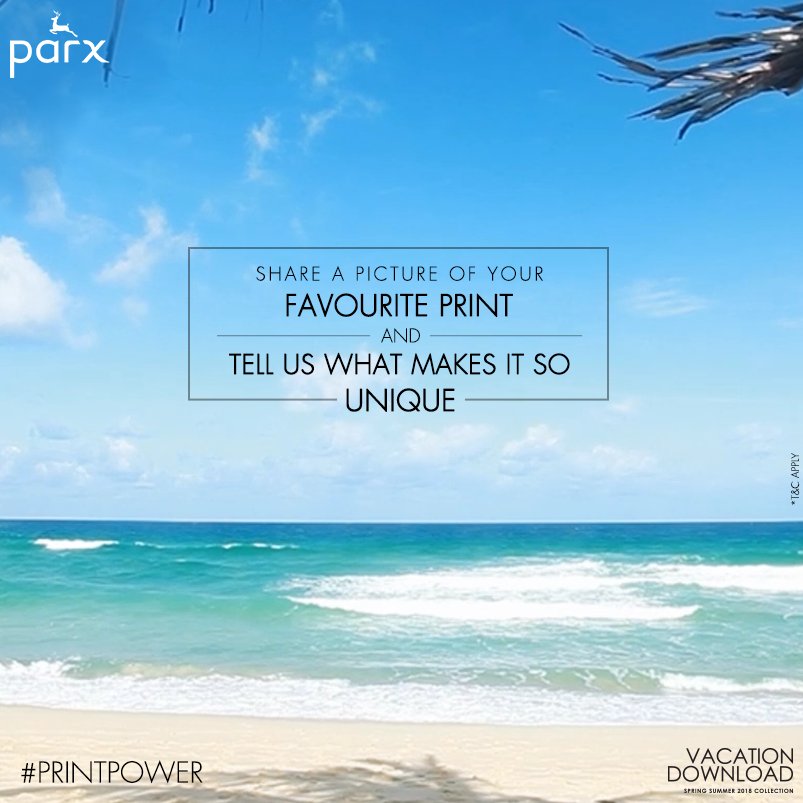 parxindia's tweet photo. Why do boring when you can have some fun with prints! 
Take part in the #PrintPower contest and stand a chance to win vouchers from Parx.

T&amp;C Apply: https://t.co/RrhgJb3coI
#SS18 #VacationDownload https://t.co/95vlRPmbxa