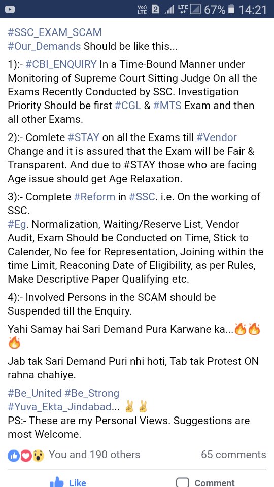Ajsangwan1's tweet photo. #SSC #sscscam_protest_CGO_Complex #SSCCGLSCAM #SSCExamsScam #SSCExamCase #SSCExamFixing #SSCExamScame #sscexam #SSCEXAMSSCAMS @ravishndtv @DrKumarVishwas @ndtv @MirrorNow lets once again put our demands in front of @DoPTGoI Hope they will accept it https://t.co/zrXOTVwWVN