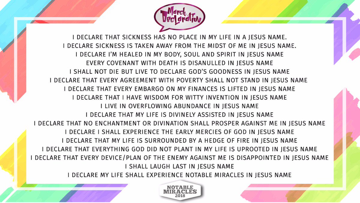 RCCGMFHSalford's tweet photo. Now I raise my hand to heaven and declare, “As surely as I live, I will not whisper but public proclaim bold promises into reality with my tongue. #dailymedication #AM/#PM #MarchDeclaration #notablemiracles
#iproclaim
#birthingdreams https://t.co/NXyrhF8f7A