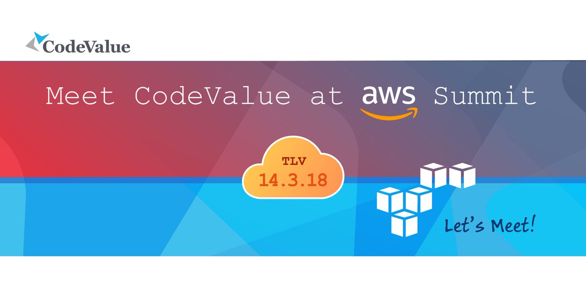 CodeValue's tweet image. We are excited to be participating in this year's #AWSSummit taking place next week. Drop by our booth and hear from the #CodeValue's expert architects.