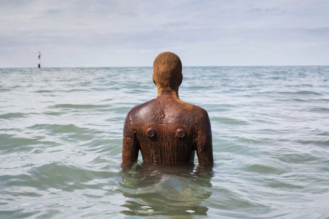 TCMargate's tweet photo. Antony Gormley's ANOTHER TIME in Margate has survived the snow! Visit Turner Contemporary and see the statue for yourself. Find out more: https://t.co/AfFCLygXNv https://t.co/Yfsrl0gC4f