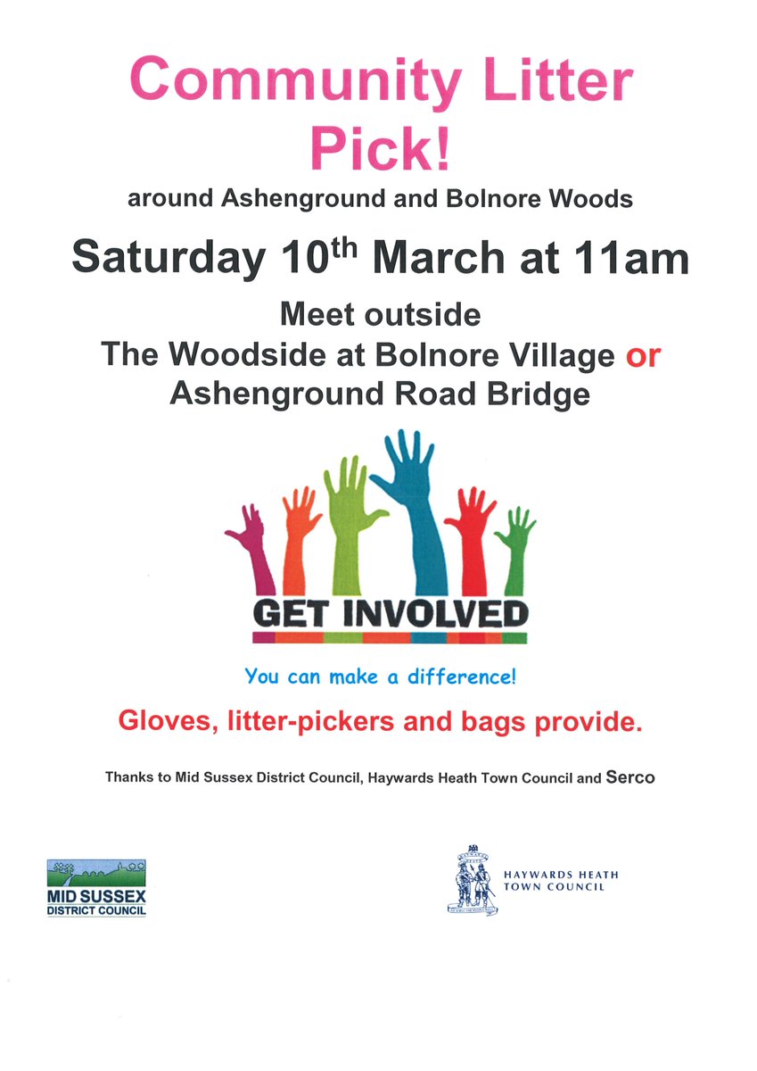 HHTCNews's tweet photo. Volunteers invited to join our Community Litter Pick - It’s a great opportunity to meet local people and help keep your area clean. Join your @MSDCnews Councillors this Sat 10th March 11am at The Woodside, Bolmore Village or the Ashenground Road Bridge. https://t.co/7VKGRhRLBR