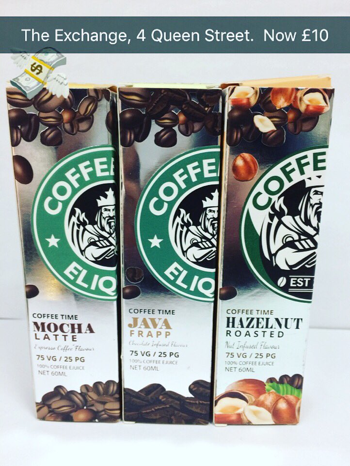 Coffee time vape liquids only £10 each with free nicotine shot