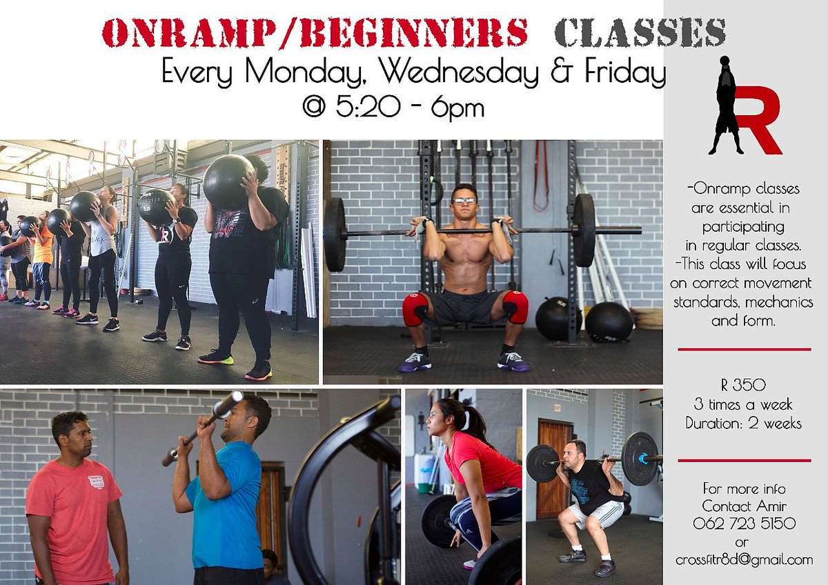 crossfitr8d's tweet photo. Starting 19 March 2018 - #CFr8dONRAMP classes

Building your foundation for the classes to follow. Only 2 weeks and you are ready for the regular training - bookings now open crossfitr8d@gmail.com 

#CFr8d #fitnessfacility #training #fitness #functionalstrength #overallfitness https://t.co/fLPMzkYQFZ