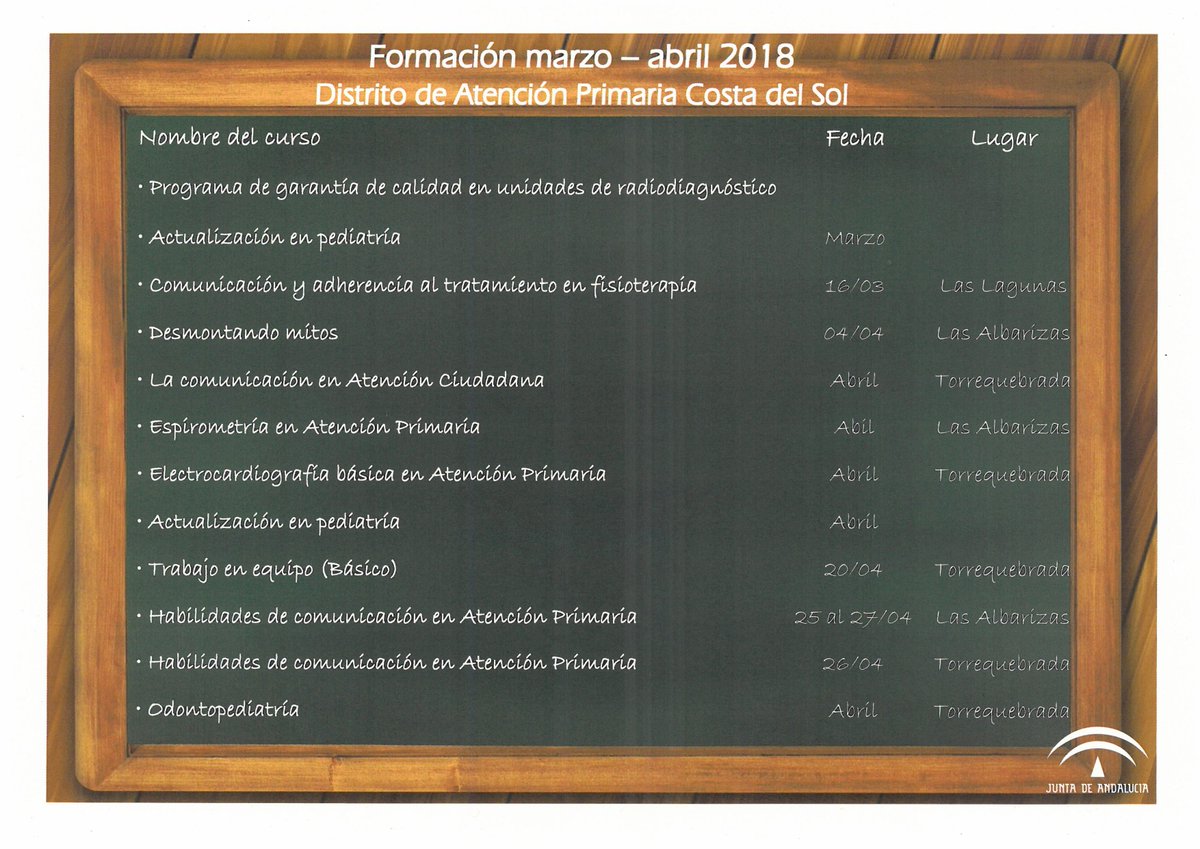 DSAPCostadelSol's tweet photo. Aquí tienes un adelanto de nuestra #formación para este año. Nos puedes seguir en Twitter en @FormDSCostaSol https://t.co/qitkn0oXl1
