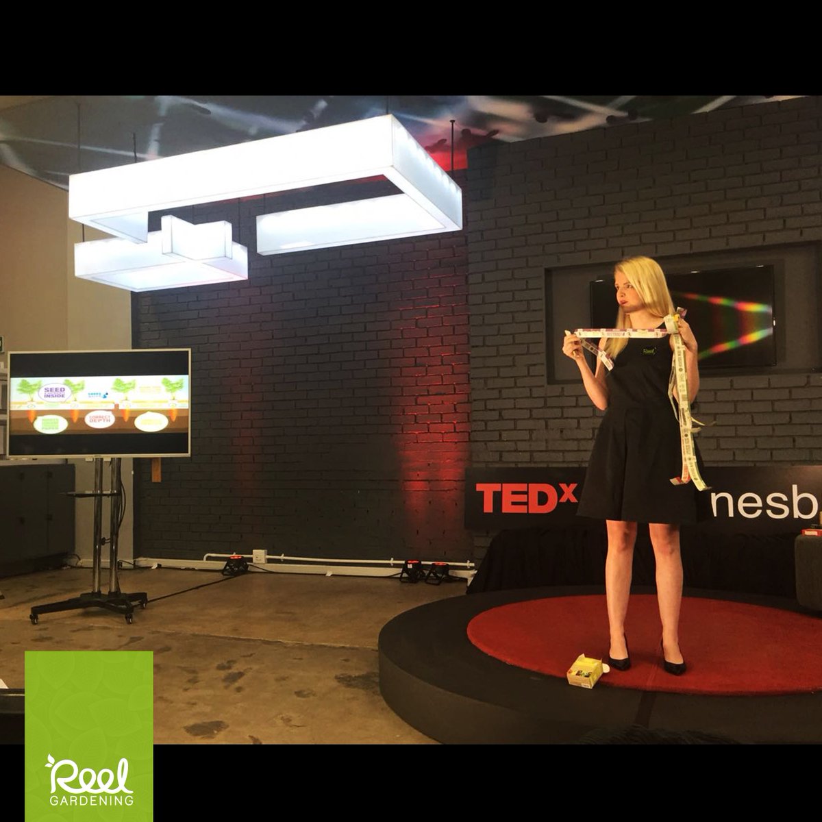 ReelNPO's tweet photo. Our Founder and CEO Claire Reid was part of an amazing @TEDxJoburg talk that addressed issues of food security. She focused on Reel Gardening's contribution to making the vegetable garden a fun teaching tool and getting our young generation to grow their own food. #HackTheFarm https://t.co/g4yi8FbHoG