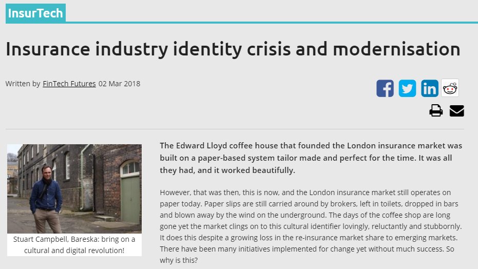 Some #MondayMotivation from our MD on the Insurance Industry Identity Crisis &amp; Modernisation... 📖

Take a read this lunchtime: bankingtech.com/2018/03/insura…

#InsurTech #Communications #FinTech #Content #Video #Marketing