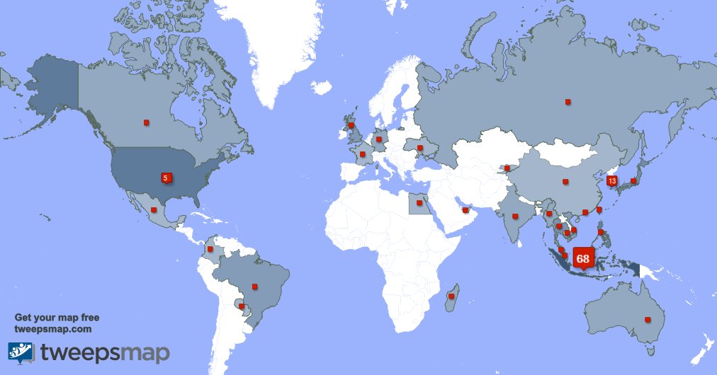 kapeljongin's tweet photo. My followers live in Indonesia (68%), South Korea(13%)... Get your map: https://t.co/QtIY2BG138 https://t.co/FMnSvgIiOz