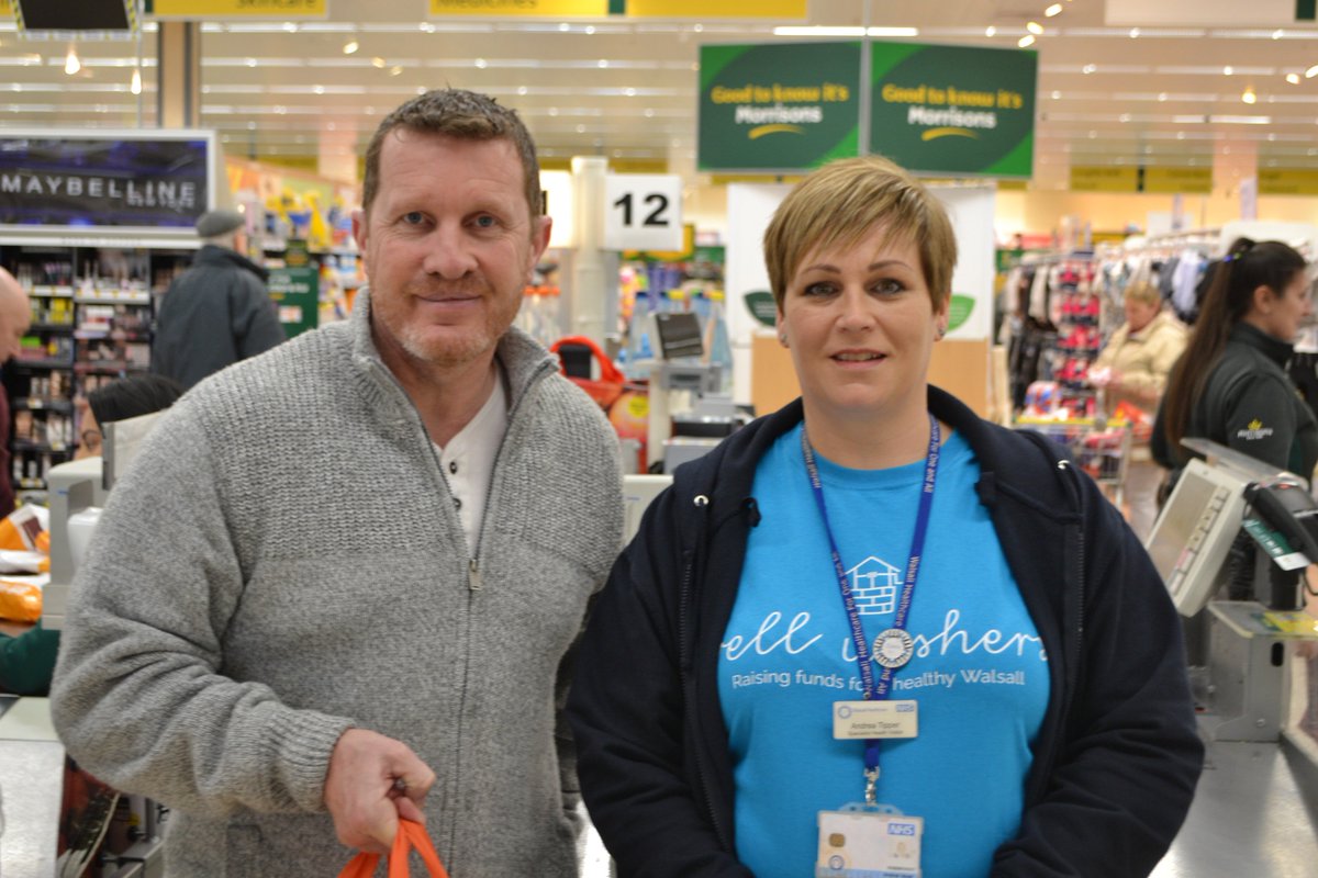 WellWishersWHC's tweet photo. Thank you to Morrisons Willenhall shoppers like Neil here supporting our bag pack to raise money for a new sensory room. Pop &amp; see us before 2pm today https://t.co/iiBAQwSRBb