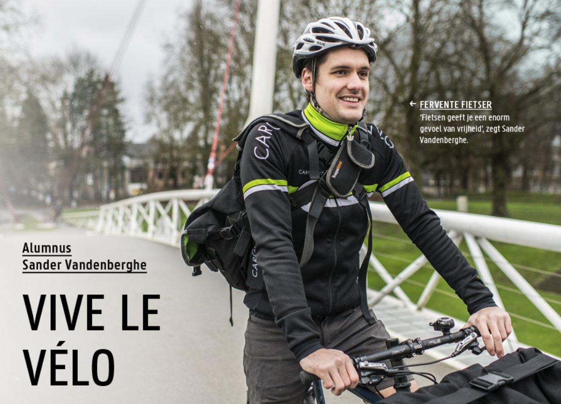 "Fietsen en bio-ingenieurswetenschappen: het ligt dichter bij elkaar dan je denkt" Alumnus Sander Vandenberghe (<a href="/cargovelo/">Cargo Velo</a>) in durfdenkenmagazine.ugent.be/nl/magazine/12…