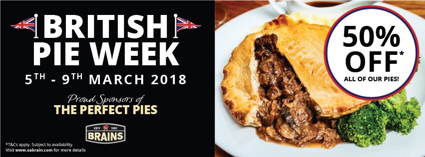 We are getting involved with #pieweek so why not pop in and enjoy one of our pie specials for a great price