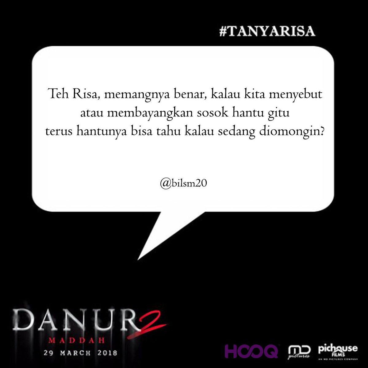 DANURMovie's tweet photo. Hati-hati untuk kalian yang langsung tersugesti setelah baca pendapat @risa_saraswati ini.

#TanyaRisa #DANUR2 #MADDAH #DANUR #RisaSaraswati https://t.co/bp6n7SpjqN