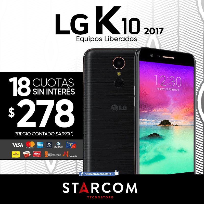starcelpatago's tweet photo. Tenemos LG K10 con el mejor sistema operativo android; y con mejoras en cámara. disfruta de todo lo que tenemos para ti #Neuquen https://t.co/p7y53f5d6E