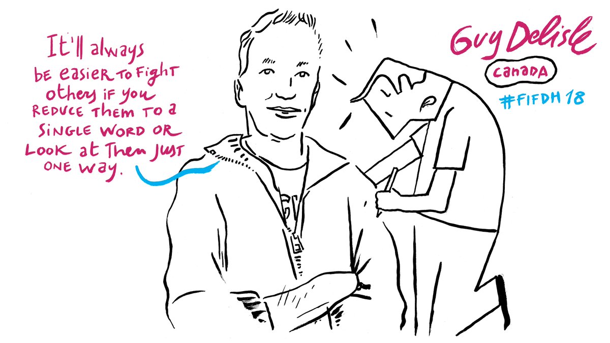 channeldraw's tweet photo. BD-reportages
Meyrin, du réel au dessin @guy_delisle @EditionsDargaud
Villa du Jardin alpin, Meyrin.
Avec les étudiant.e.s de l’École supérieure de bande dessinée et d’illustration de #Genève #ESBDI #FIFDH18 @fifdh https://t.co/Hoeu0VQdtl https://t.co/2bukvUSWDi