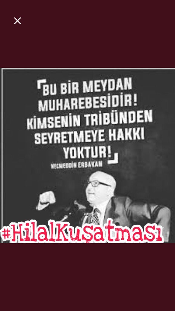 AKA_1306's tweet photo. #HilalKuşatması 
BU BİR MEYDAN MUHAREBESİDİR!
KİMSENİN TRİBÜNDEN SEYRETMEYE HAKKI YOKTUR!
    "NECMETTİN ERBAKAN"
 
Biri bunu @T_Karamollaoglu
na anlatması lazım!
CHP HDP zihniyetinden kurtulması için. https://t.co/Kvf0Xpxt37