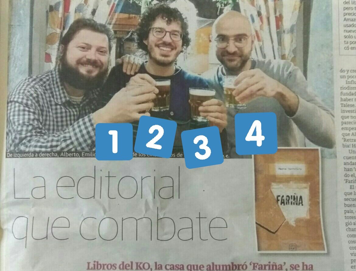 Salir en el periódico defendiendo el rigor de nuestra apuesta periodística y la consistencia de nuestra postura legal mientras en la foto sostenemos cuatro cervezas entre tres personas ✌