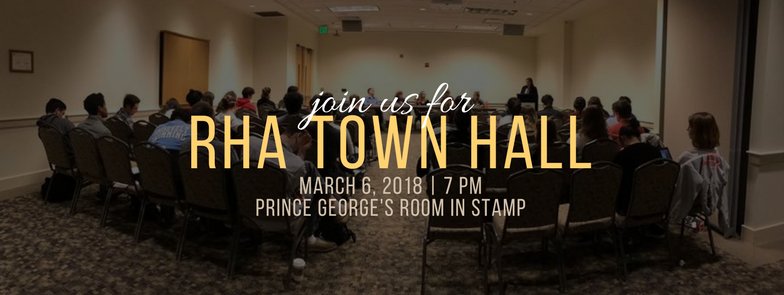 MarylandRHA's tweet photo. Help make real change to the resident experience! Come out tomorrow at 7PM in the Prince George's Room in Stamp for the chance to converse directly with the Directors of Transportation Services, Dining Services, Resident Life, Residential Facilities and Office of Sustainability! https://t.co/zOvzEhFbOo