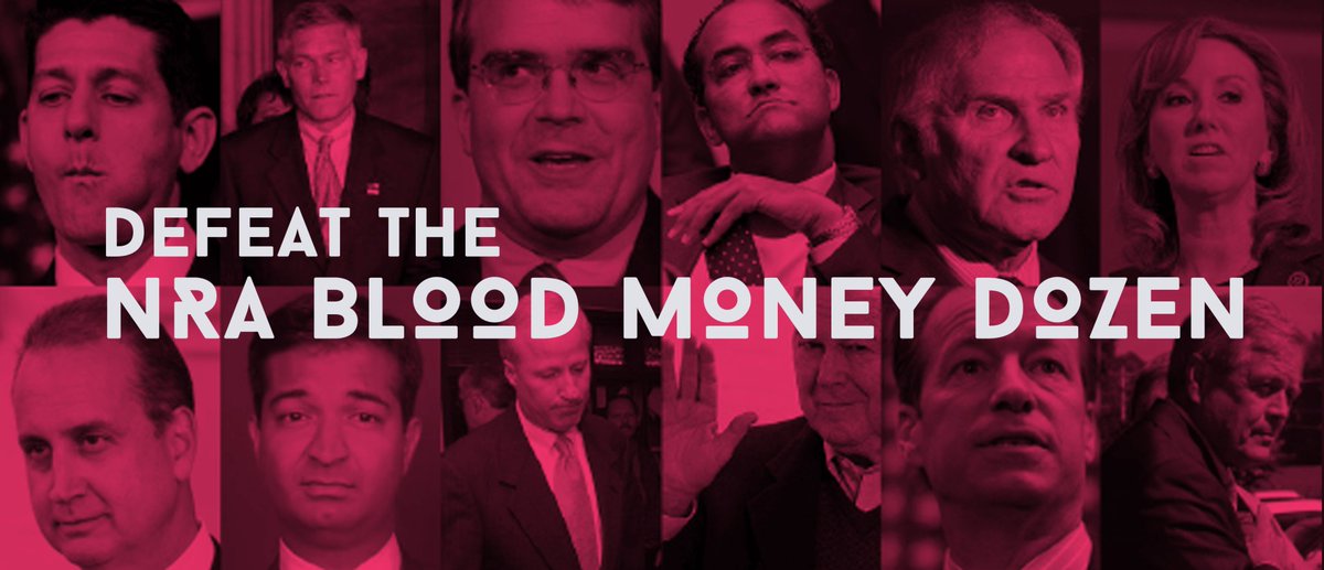 FightBackPAC's tweet photo. The team of @SpeakerRyan and the @NRA #BloodMoneyDozen are standing in the way of real #reform to address #Parkland and #gunviolence. Time for a change. More here https://t.co/RaOdPogSzC https://t.co/pAwuDE7z4N