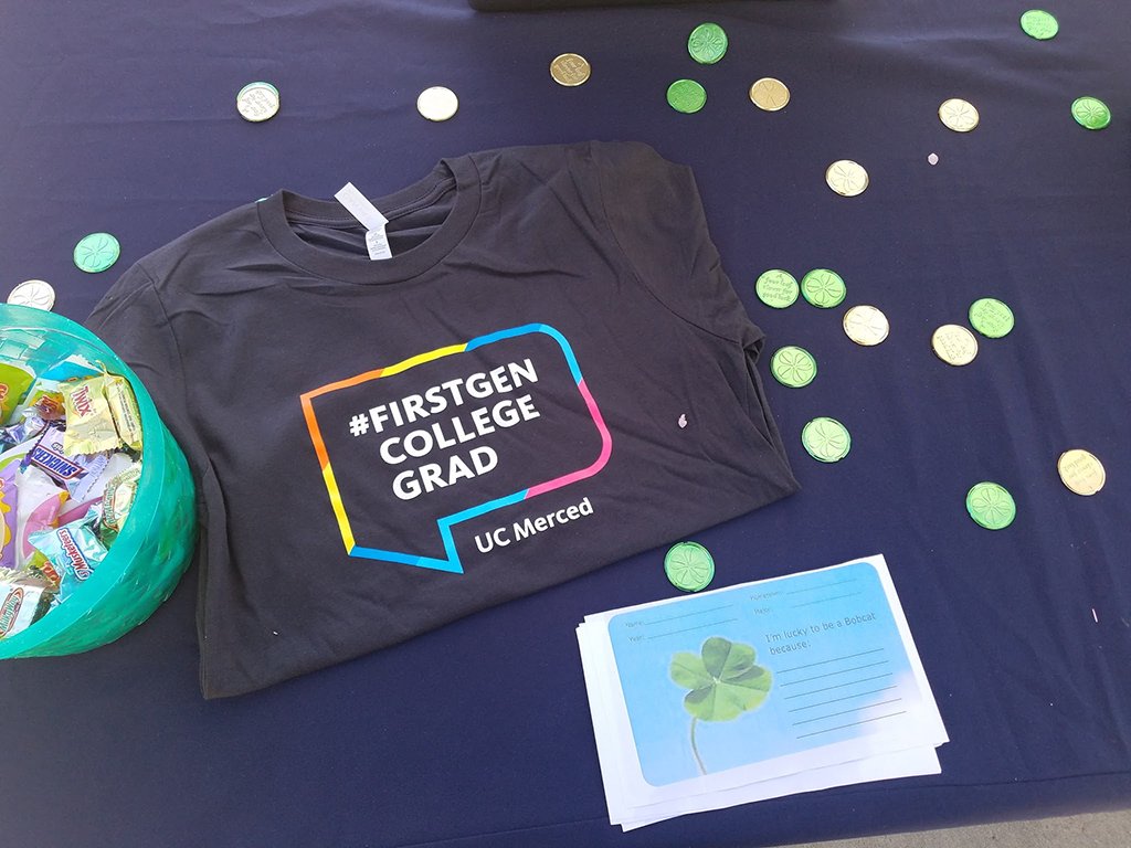 ucmerced's tweet image. All week, we're highlighting #research on and off campus in a series of public events. Stop by our table on Scholars Lane before 3 p.m. &amp;amp; tell us why you're a lucky Bobcat &amp;amp; you might win a prize. #FirstGenMerced Info: research.ucmerced.edu/research_week