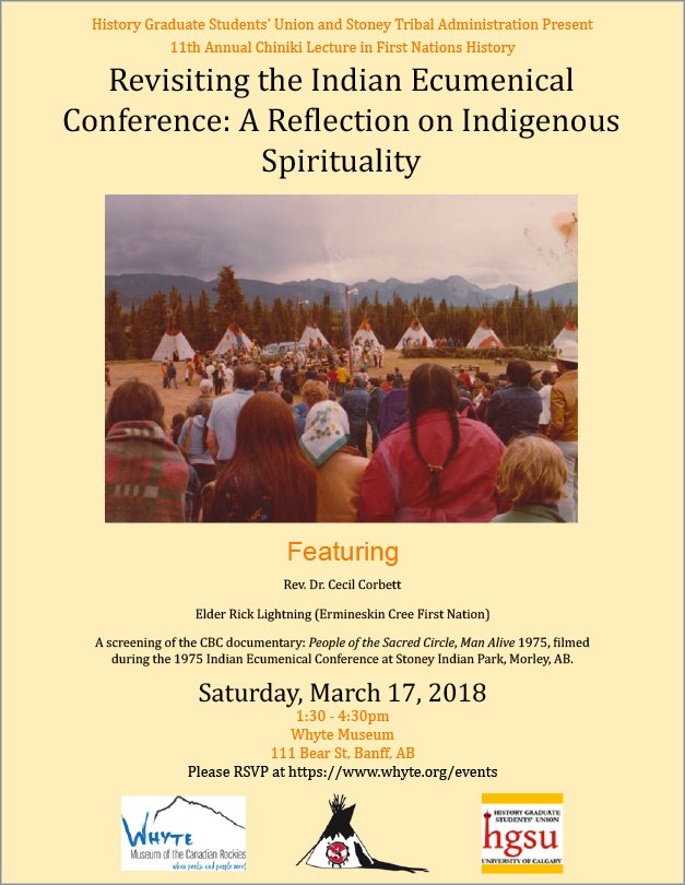 RSVP now for the Chiniki Lecture in First Nations History at the @whytemuseum on March 17 whyte.org/events #ChinikiLecture #FirstNations #history #StoneyNakota #Banff #Events #IndigenousHistory #Filmscreening @cbcdocs