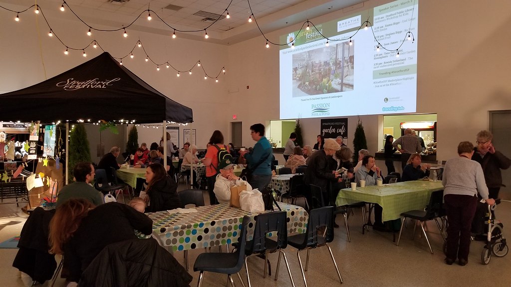 PeterboroughTI's tweet photo. Our "Trending Live Wall" kept #StratfordGF patrons in #StratfordON informed &amp; engaged. 

Schedules, images &amp; social media was located on TV screens throughout the event including a large projected image.

Is this something your event could use? Details at https://t.co/gDkEnG2Iy7 https://t.co/UAqcy7kHvT