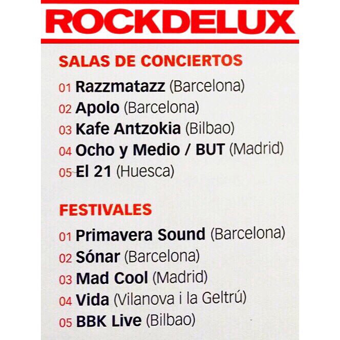 Emocionados de volver a estar en la lista de las 5 mejores salas de concierto de este país otro año más, colocar a Huesca al lado de ciudades como Madrid o Barcelona nos hace inmensamente FELICES.