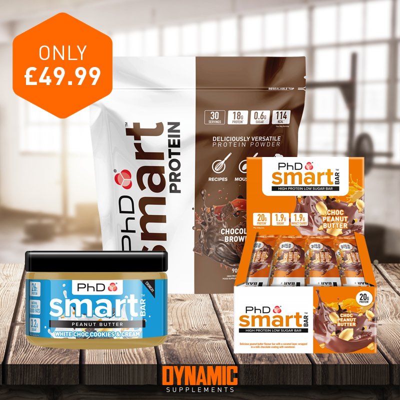 YouAreDynamic's tweet photo. Make SMART choices for your training! @PhDNutritionUK Smart Range is high in protein and low in sugar. Featuring #SmartBar #ProteinBars, #ProteinSpread and all new #ProteinPowder

Available as part of this great bundle for only £49.99.

Shop SMART | https://t.co/fVNPjSTLhY https://t.co/TVyfAnOCWN