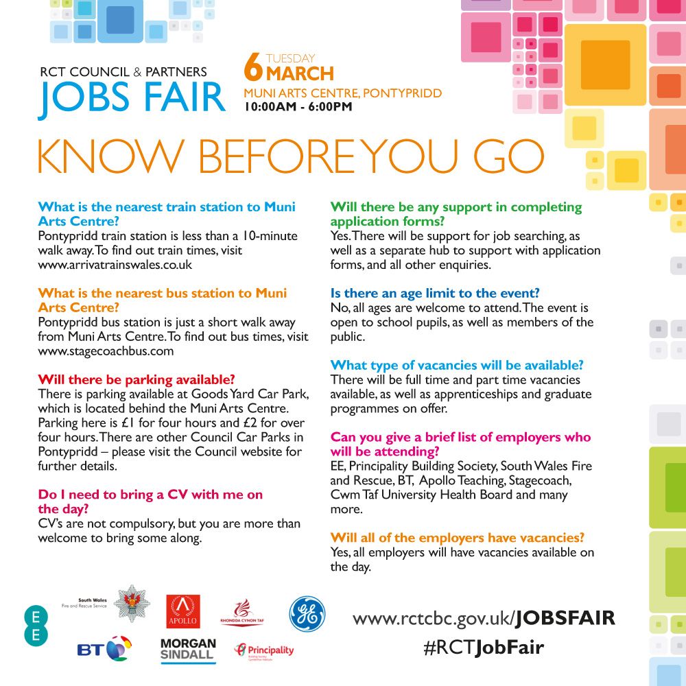 If you're attending the Job Fair tomorrow, here is all you need to know #RCTJobFair