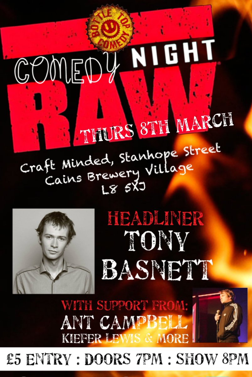 BottleTopComedy's tweet photo. This thursday @craft_minded resisent MC @kieferlewis welcomes @tonybasnett with support from @acampbell68 &amp; more. https://t.co/ksj811qSTS