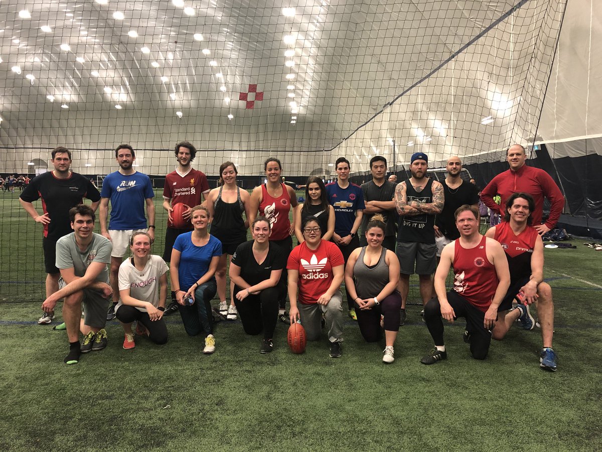 HighParkDemons's tweet photo. Better late than never, yesterday’s practice was a success. Let’s keep the momentum going !
#highparkdemons #australianfootball #footy #aussierules #afl #aflcanada #oafl #aflontario #raisealittlehell #2018season #monarchparkstadium https://t.co/UxT0elfvzO