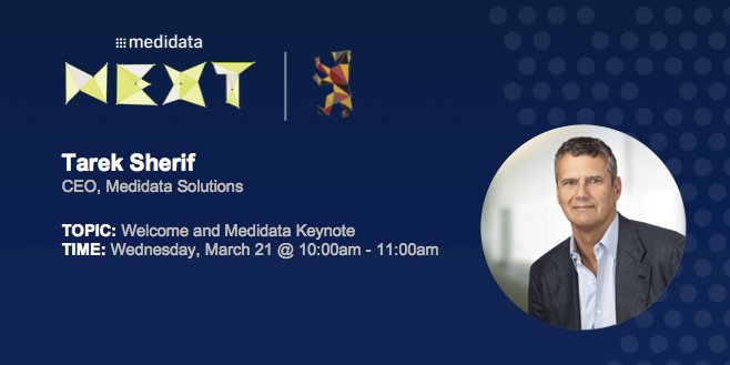 Medidata's tweet photo. The #lifesciences industry is at an inflection point; breakthroughs in #clinicalresearch are fueling a #precisionmedicine revolution. Join our CEO Tarek Sherif at #MedidataNEXT Frankfurt where he'll explore how data + analytics accelerate #clindev: https://t.co/s2lB0b29wL https://t.co/h9lna2jcqr