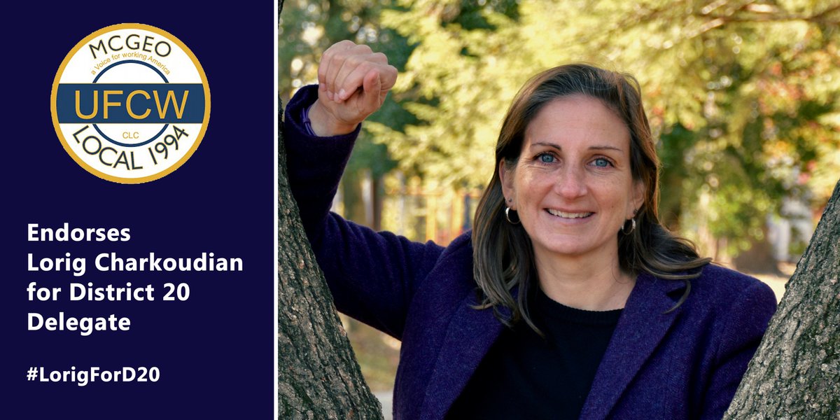 LCharkoudian's tweet image. Thank you @UFCW1994 for endorsing my candidacy for District 20 Delegate. I look forward to our partnership as we build a More Just and Inclusive Maryland #RelentlessForwardProgress #VoteJune26 #LorigForD20 mcgeo.org/pr-february-28…