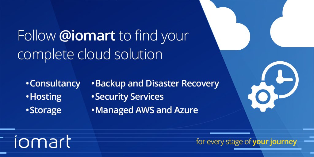 We are now tweeting from <a href="/iomart/">Iomart</a> Follow us at this account to find out about how our cloud backup and disaster recovery solutions can support your business.
