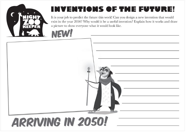 nightzookeeper's tweet photo. We'd love your students to help boost your #WCWM18 score, by designing an invention of the future! You can print out this offline resource to help them get creative :) https://t.co/5tDazdd8eq https://t.co/H2LlmXzSzB