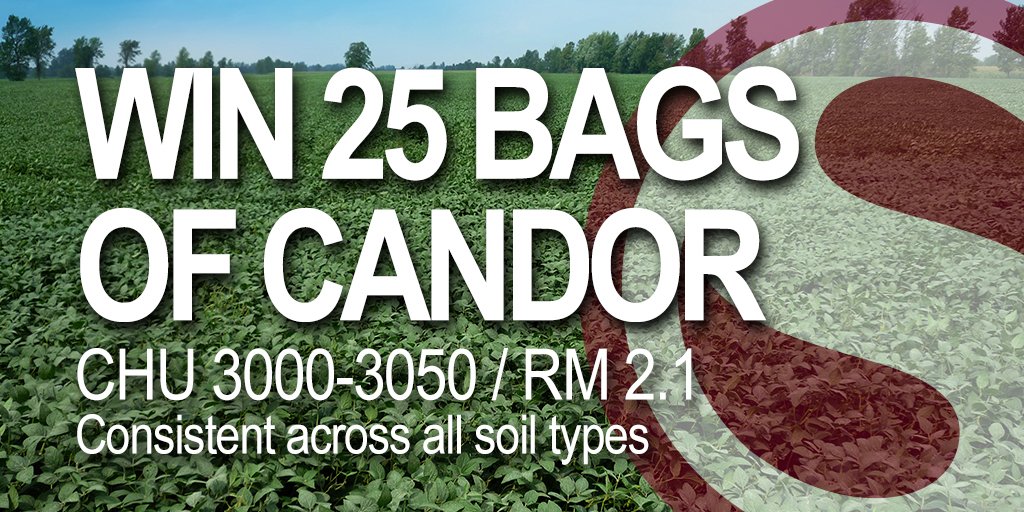 Sevita_Int's tweet photo. Win 25 bags of CANDOR soybeans (substitutions can be considered subject to availability) – or just stop by and say hi!   #LdnFarmShow March 7th to 9th #PROSeeds #SevitaInternational #ONTAG @WFDistrict_Ag @RichGemain @ChrisRoy00 @matt_proseeds @HartSandy88 and Dave Carr https://t.co/RJKa3T3w0S